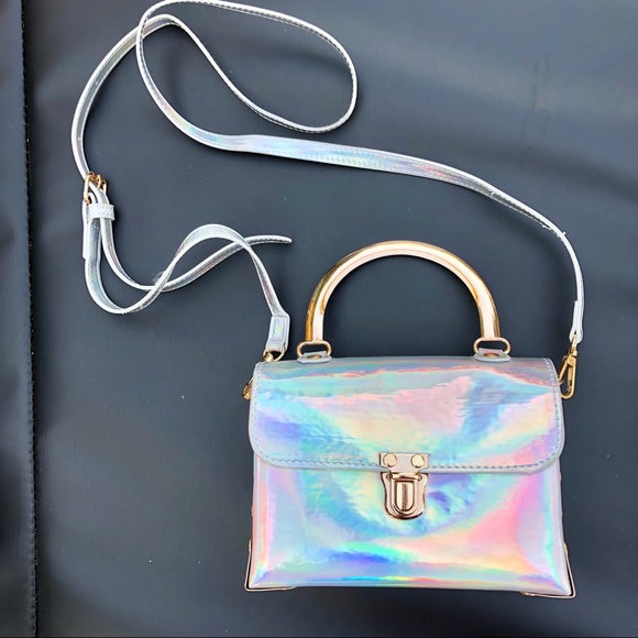 Fashion Nova Handbags - Fashion nova mini bag purse silver gold hard cute